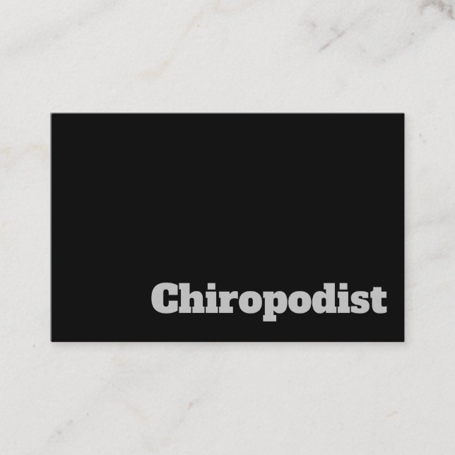 Tarjeta De Visita Diseño de Chiropodistas en negrita y transparente (Anverso)