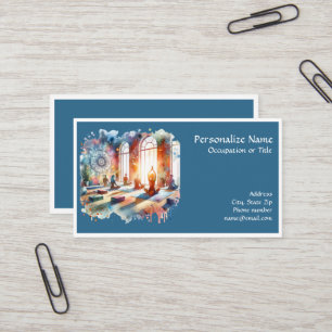 Tarjeta De Visita Diseño de Clase de Yoga Zen Meditación Espiritual