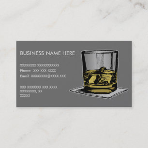 Tarjeta De Visita Diseño de Cóctel y Servilleta