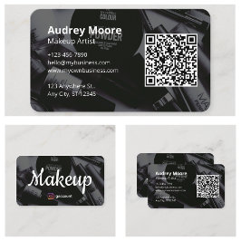 Tarjeta De Visita Diseño de Código QR Artista de Maquillaje