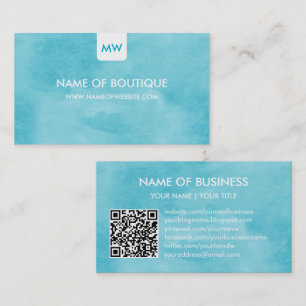 Tarjeta De Visita Diseño de código QR de Boutique Turquesa