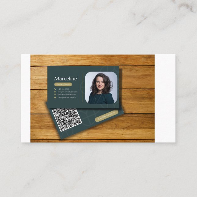 Tarjeta De Visita Diseño de código QR dinámico, Personalizado modern (Anverso)