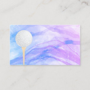 Tarjeta De Visita diseño de color azul y morado de bola de golf