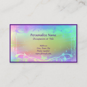 Tarjeta De Visita Diseño de color pastel original con borde púrpur