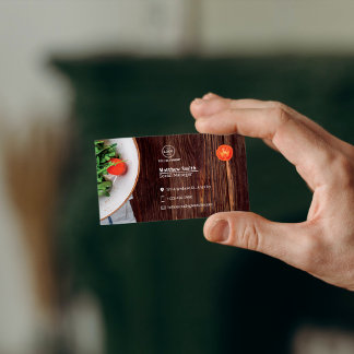 Tarjeta De Visita Diseño de comida saludable simple y moderno para c