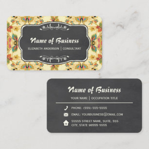 Tarjeta De Visita Diseño de Consultor Floral Vintage