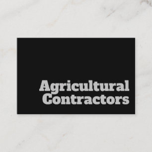 Tarjeta De Visita Diseño de contratistas agrícolas audaces y claro