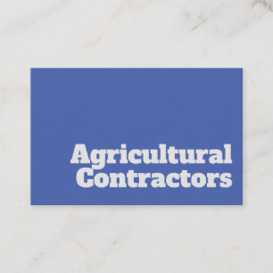 Tarjeta De Visita Diseño de contratistas agrícolas audaces y claros