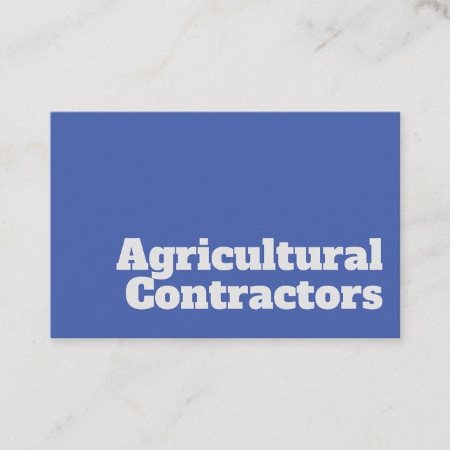 Tarjeta De Visita Diseño de contratistas agrícolas audaces y claros (Anverso)