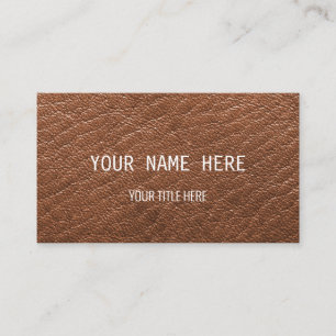 Tarjeta De Visita Diseño de cuero marrón Personalizado 