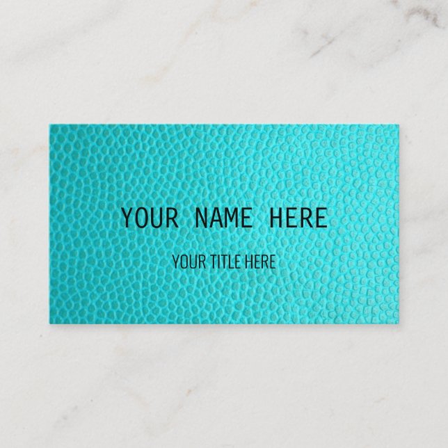 Tarjeta De Visita Diseño de cuero Verde azulado personalizado | (Anverso)
