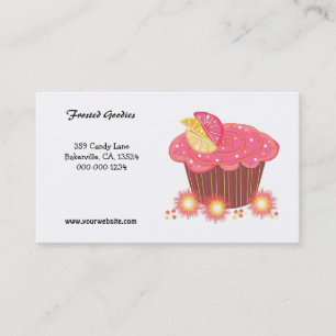 Tarjeta De Visita Diseño de Cupcake Rosa Dulce