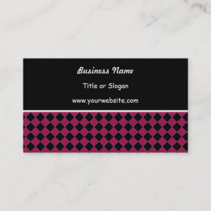 Tarjeta De Visita Diseño de diamante moderno rosa y negro