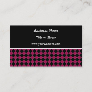 Tarjeta De Visita Diseño de diamante moderno rosa y negro