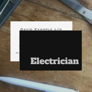 Tarjeta De Visita Diseño de electricidad negrita y transparente