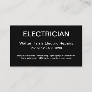 Tarjeta De Visita Diseño de Electricista Simple