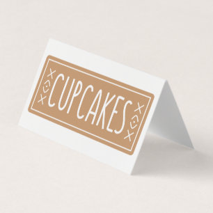 Tarjeta De Visita Diseño de emblema de panadería de cupcakes vintage