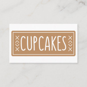 Tarjeta De Visita Diseño de emblema de panadería de cupcakes vintage