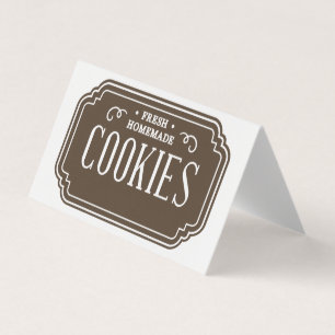 Tarjeta De Visita Diseño de emblema de panadería de galletas filigra