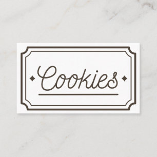 Tarjeta De Visita Diseño de emblema de panadería de galletas filigra