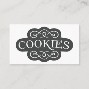 Tarjeta De Visita Diseño de emblema de panadería de galletas filigra