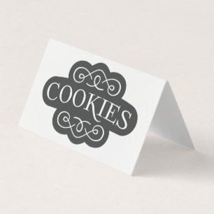 Tarjeta De Visita Diseño de emblema de panadería de galletas filigra