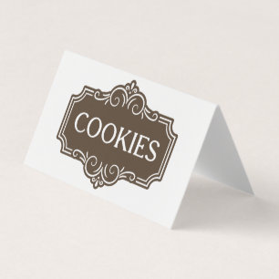 Tarjeta De Visita Diseño de emblema de panadería de galletas filigra
