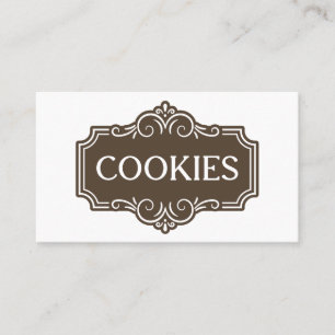 Tarjeta De Visita Diseño de emblema de panadería de galletas filigra