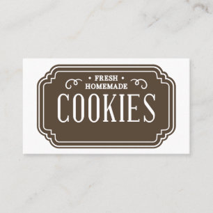 Tarjeta De Visita Diseño de emblema de panadería de galletas filigra