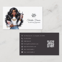 Tarjeta De Visita Diseño de Empoderamiento de la Reina Afroamericana