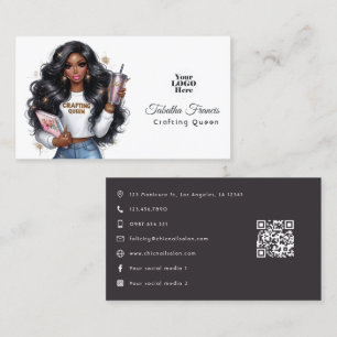 Tarjeta De Visita Diseño de Empoderamiento de la Reina Afroamericana