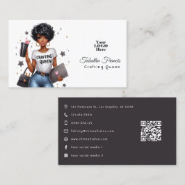 Tarjeta De Visita Diseño de Empoderamiento de la Reina Afroamericana