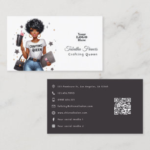 Tarjeta De Visita Diseño de Empoderamiento de la Reina Afroamericana