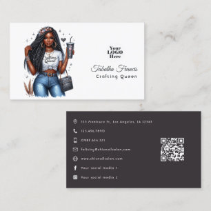 Tarjeta De Visita Diseño de Empoderamiento de la Reina Afroamericana