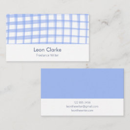 Tarjeta De Visita Diseño de Entramado Azul Simplemente Moderno