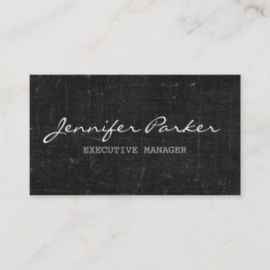 Tarjeta De Visita Diseño de escritura a mano en gris con estilo