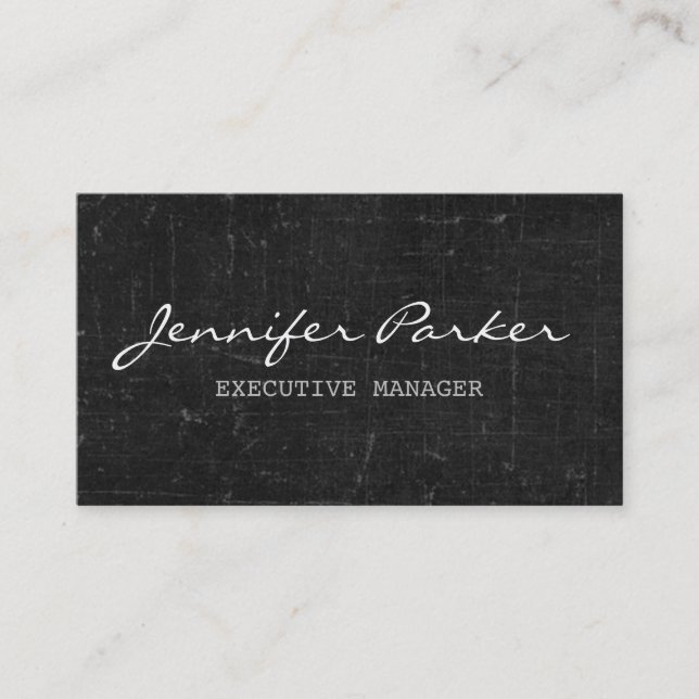 Tarjeta De Visita Diseño de escritura a mano en gris con estilo (Anverso)