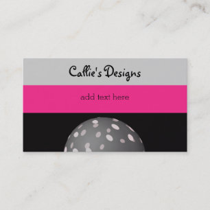 Tarjeta De Visita Diseño de esfera genial rosa negro y gris