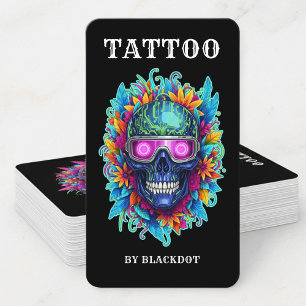Tarjeta De Visita Diseño de estudio de tatuajes moderno estilo tiend