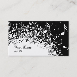 Tarjeta De Visita diseño de explosión de música en blanco y negro