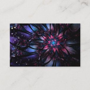 Tarjeta De Visita Diseño de flor fractal abstracta. 
