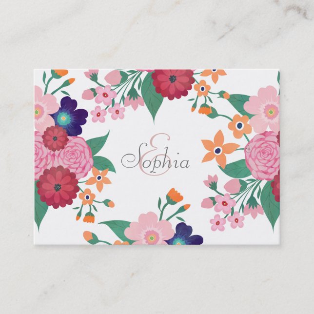Tarjeta De Visita diseño de flores de verano bonito (Anverso)