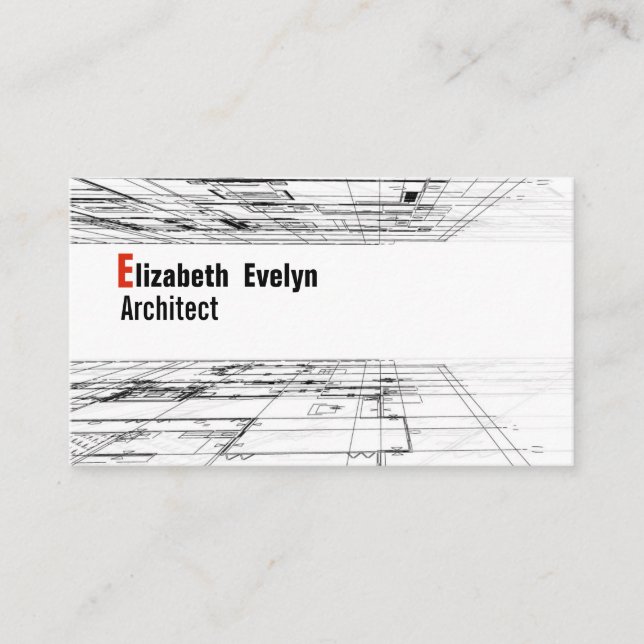 Tarjeta De Visita Diseño de fondo de arquitectura 001 (Anverso)