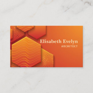 Tarjeta De Visita Diseño de fondo naranja texturado en estilo 3d