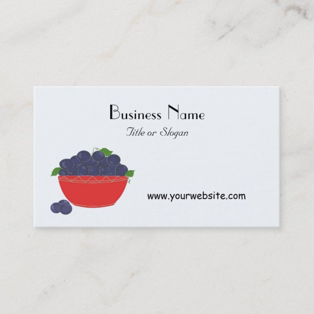 Tarjeta De Visita Diseño de Fruta de Arándano (Anverso)