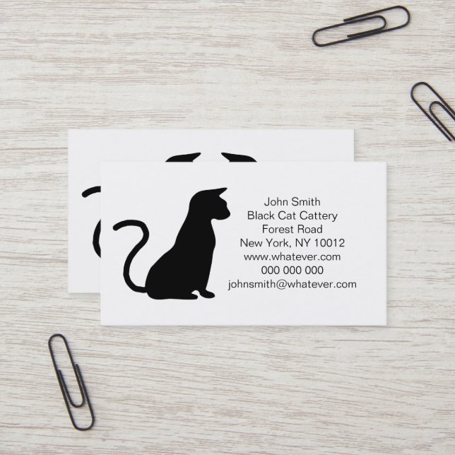 Tarjeta De Visita Diseño de gato (Anverso/Reverso In Situ)