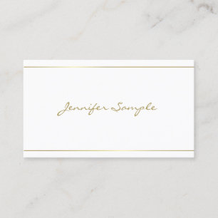 Tarjeta De Visita Diseño de Glam Luxury Gold Script a mano