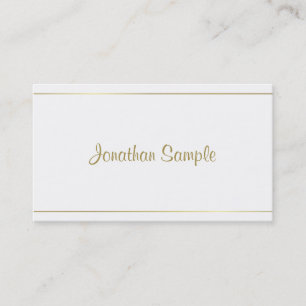 Tarjeta De Visita Diseño de glamour de oro con caligrafía de moda