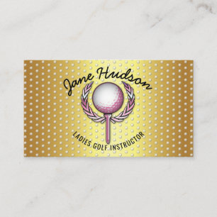 Tarjeta De Visita Diseño de Golf Gold Elegant Ladies
