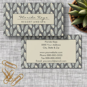 Tarjeta De Visita Diseño de hojas trenzadas de gris